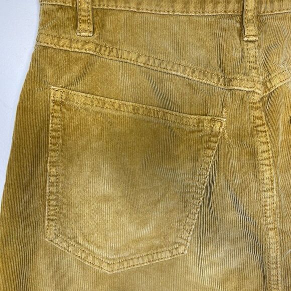 RE/DONE Skirt Womens 27 Yellow 70s Pocket Mini Corduroy 100% Cotton - Picture 9 of 12
